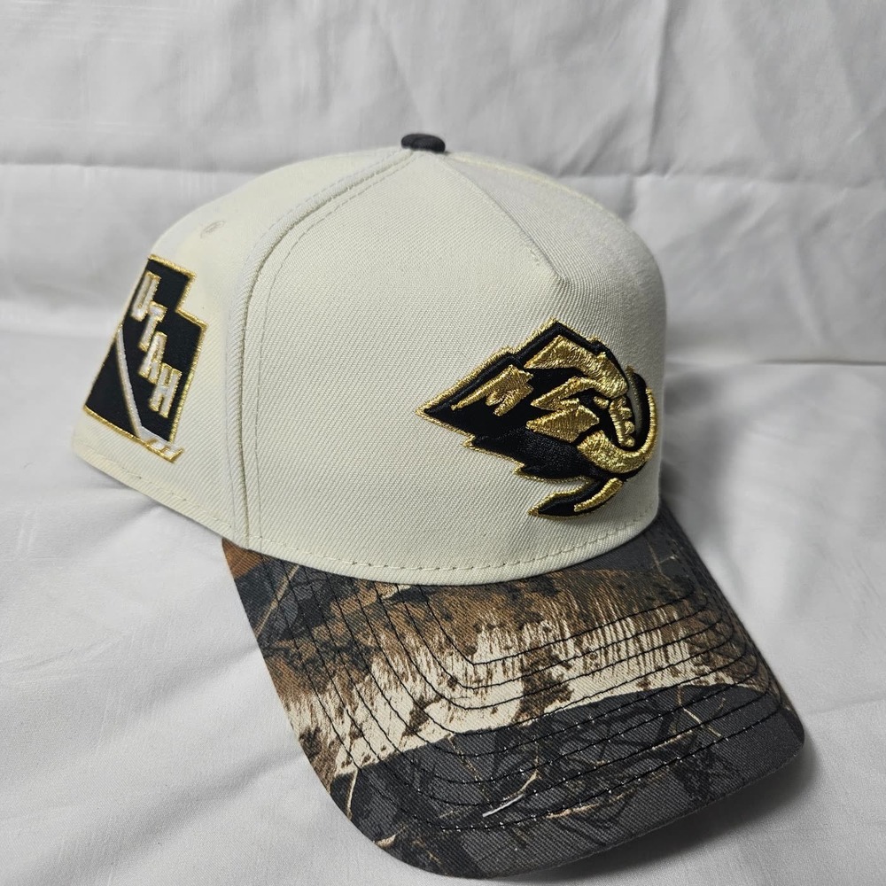 Utah Hockey Club New Era 9FORTY A-Frame Snapback Cream Camo Brim Inaugural NHL